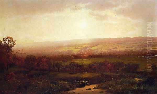 Valley of the Genesee, From Wadsworth's Lane Oil Painting by Lemuel Maynard Wiles