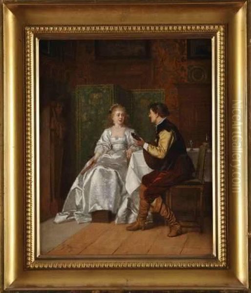 La Serenade Oil Painting by Charles Francois Pecrus