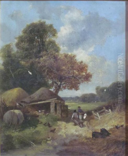 Pig Farm, Yorkshire Oil Painting by James Peel