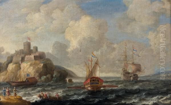 Navires Hollandais Aux Abords De Candie Oil Painting by Bonaventura, the Elder Peeters