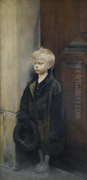 Petit Misere Ou Mendiant Au Chapeau Oil Painting by Fernand Pelez