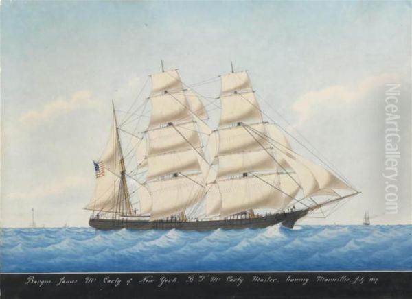 The American Barque 
James Mccarty Oil Painting by Joseph Honore Maxime Pellegrin