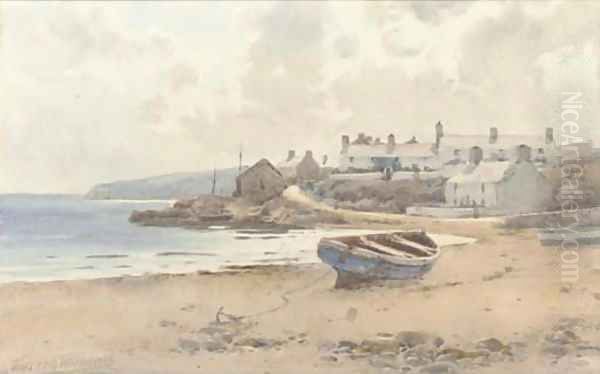 Early evening on the Welsh coast Oil Painting by Warren Williams