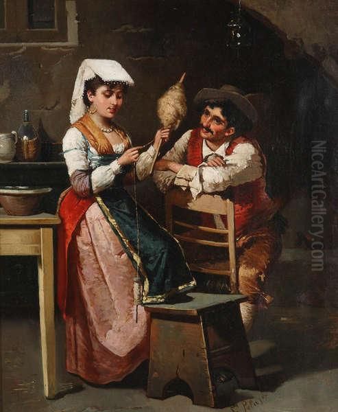 De Spinster Oil Painting by Francesco Peluso