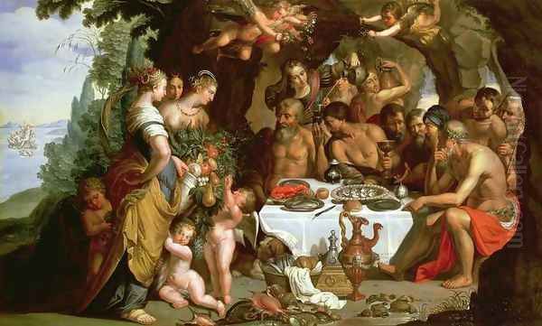 The Feast of Achelous, 1625-29 Oil Painting by Artus Wollfort