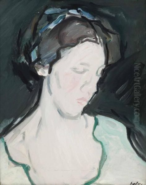 Jeannie Oil Painting by Samuel John Peploe