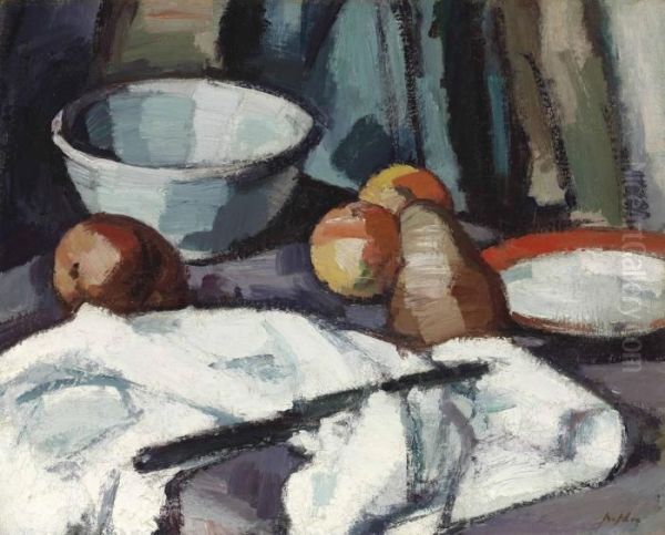 Still Life With White Bowl S Oil Painting by Samuel John Peploe