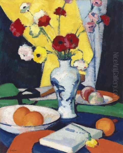 Ranunculus Oil Painting by Samuel John Peploe