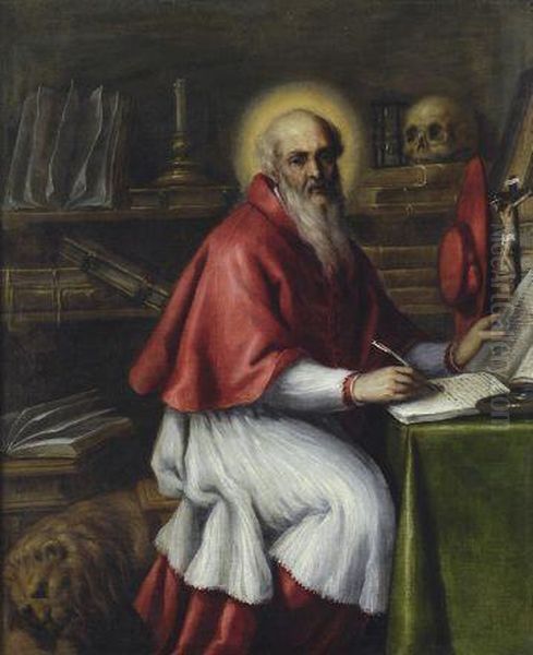 San Gerolamo Oil Painting by Santo Peranda