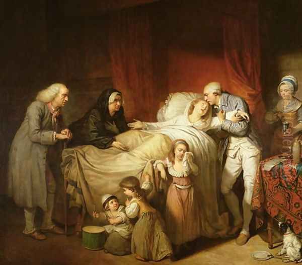 The Last Moments of the Beloved Wife, 1784 Oil Painting by Pierre-Alexandre Wille