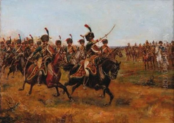 Chasseurs A Cheval De La Garde Imperiale Oil Painting by Paul Emile Leon Perboyre