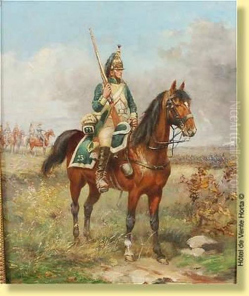 Cavalier Du 23e Regiment Oil Painting by Paul Emile Leon Perboyre