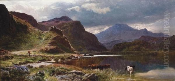 Lyn Y Ddinas, North Wales Oil Painting by Sidney Richard Percy