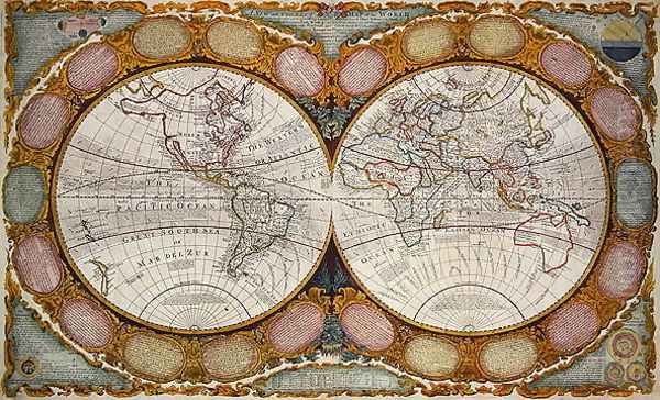 A New and Correct Map of the World, 1770-97 Oil Painting by Robert Wilkinson