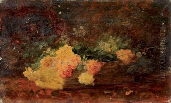 Jete De Fleurs Oil Painting by Andre Perrachon