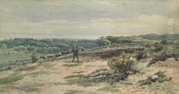 Out On The Course, Probably The 7 Oil Painting by Alfred Feyen Perrin