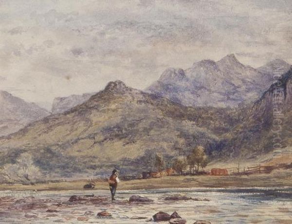 Trout Stream Near Capel Curig Oil Painting by Mary Perrin