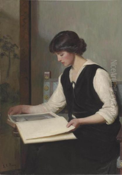 Reading Oil Painting by Lilla Calbot Perry