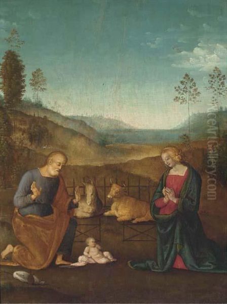 The Nativity Oil Painting by Pietro Perugino