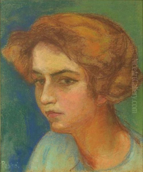 Portrait D'une Jeune Fille Oil Painting by Jean Peske