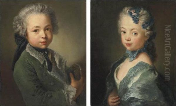 Portrait Of The Artist's Grandson Oil Painting by Antoine Pesne