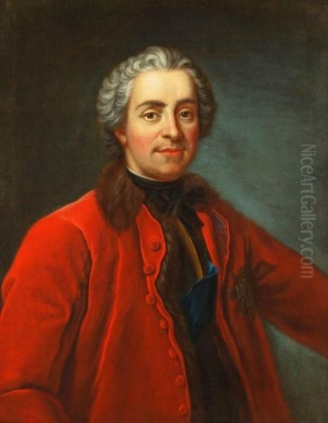 Portrait Of A Gentleman Oil Painting by Antoine Pesne