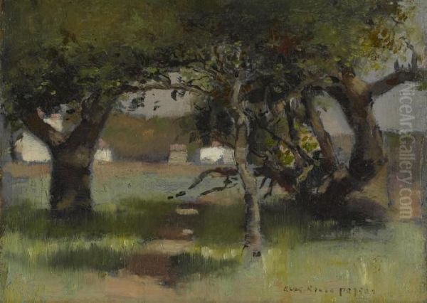 Wooded Path In Sunlight And Shade Oil Painting by Charles Rollo Peters