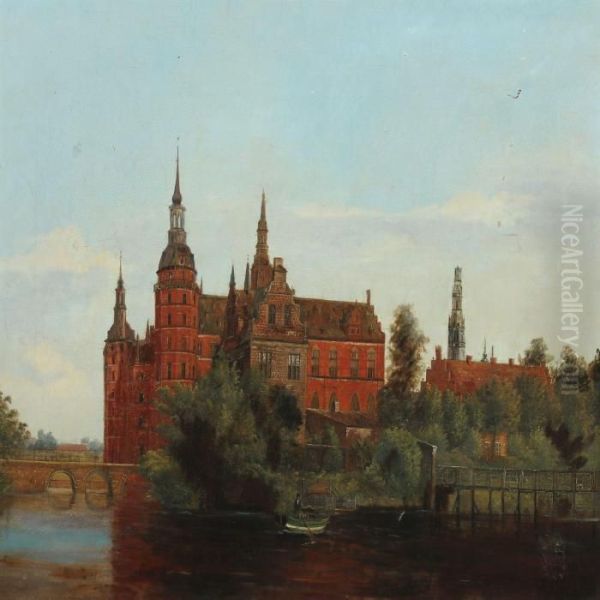 View Of Frederiksborg Catsle Oil Painting by Vilhelm Petersen