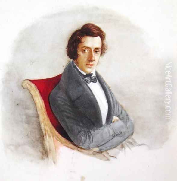 Portrait of Frederic Chopin (1810-49) Oil Painting by Maria Wodzinska