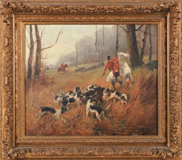 La Chasse A Courre Hallali Servi Oil Painting by Eugene Petit