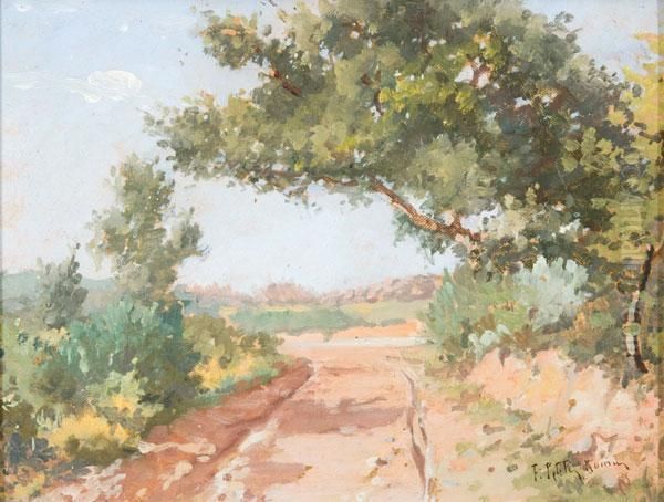 Sentiero Nella Campagna Romana Oil Painting by Filiberto Petiti