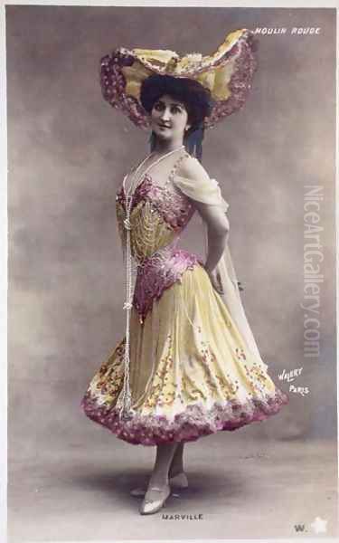 Post Card of Marville (a dancer at the Moulin Rouge) Oil Painting by Walery, Stanislas