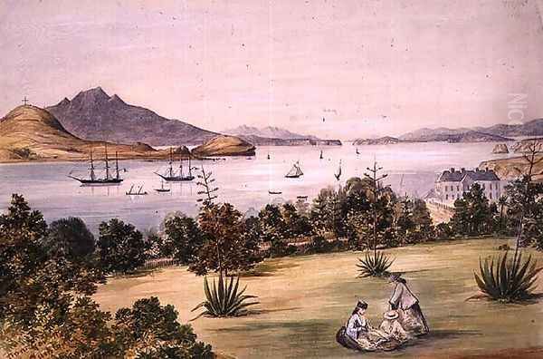 View from Government House, Auckland, 1861 Oil Painting by Henry James Warre