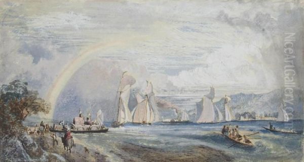 Queen Victoria's And Prince Albert's Visit To Rothesay Oil Painting by Charles Pettitt