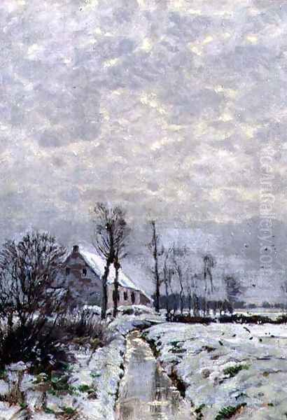 Winter Stream Oil Painting by Arthur Wansleben