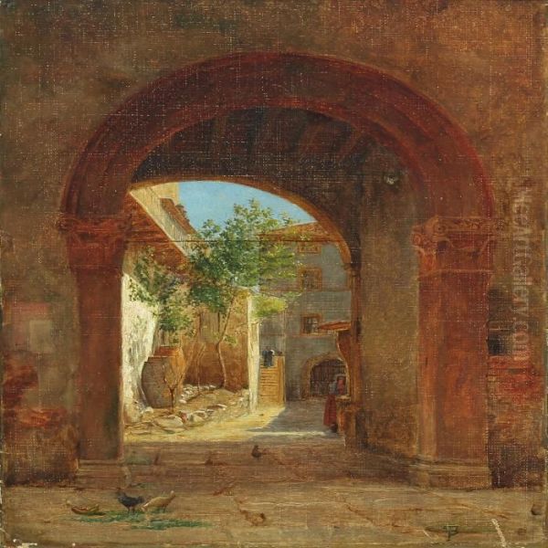 A Gateway In Amalfi Oil Painting by Theodor Philipsen