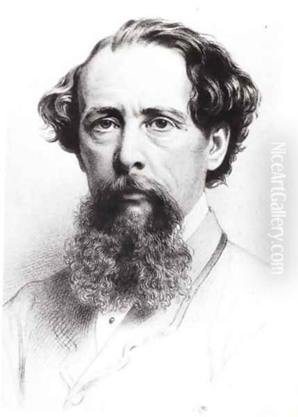 Portrait of Charles Dickens (1812-70), 1861 Oil Painting by Wathen, James