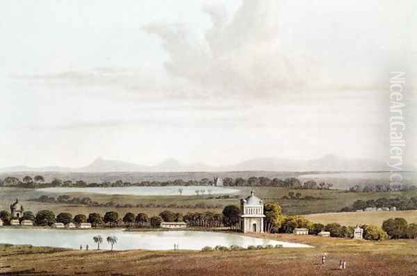 Second view looking north from the Pagoda near Conjeveram, from 'Journal of a Voyage in 1811 and 1812 to Madras and China, engraved by J. Clark, published 1814 Oil Painting by Wathen, James