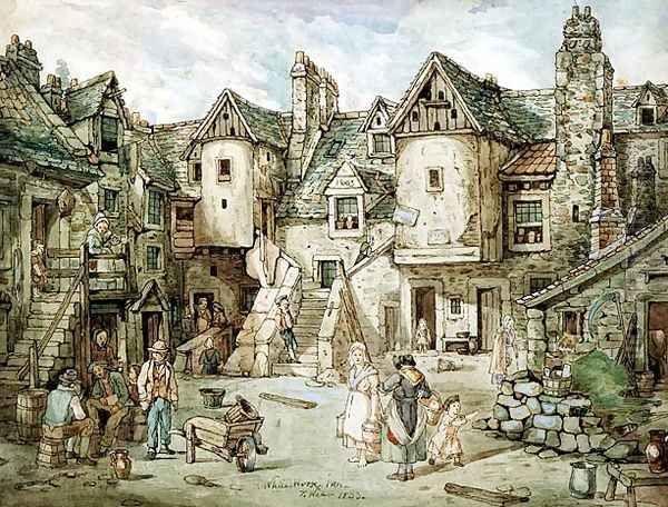 White Horse Inn, 1833 Oil Painting by Thomas Webb