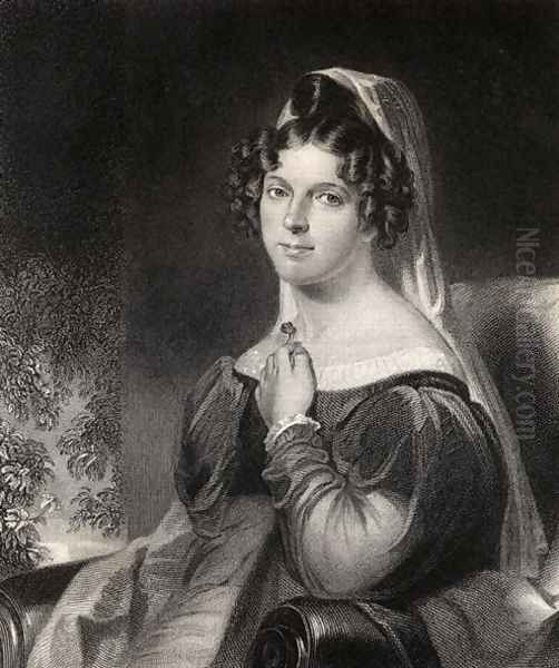 Felicia Dorothea Hemans, engraved by W.Holl, from 'The National Portrait Gallery, Volume 1, published c.1820 Oil Painting by William Edward West