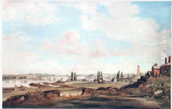 View of Philadelphia and the Schuylkill River, c.1816 Oil Painting by Joseph Watson