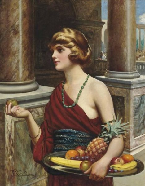 The Fruit Seller Oil Painting by Harold Piffard