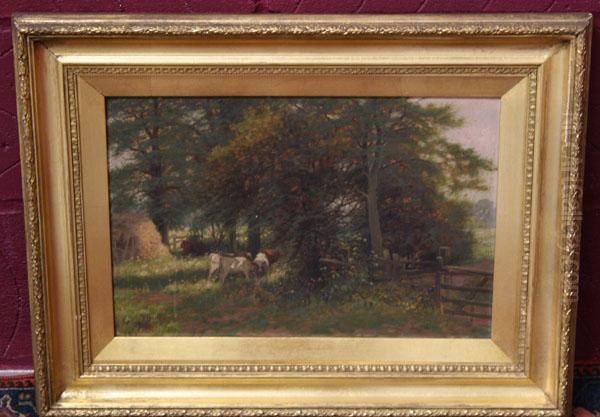 Cattle In The Shade Of Tree Oil Painting by Sidney Pike