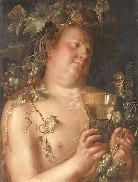 Bacchus Oil Painting by Joachim Wtewael