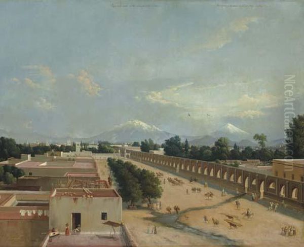 Acueducto De Chapultepec Oil Painting by Edouard Pingret