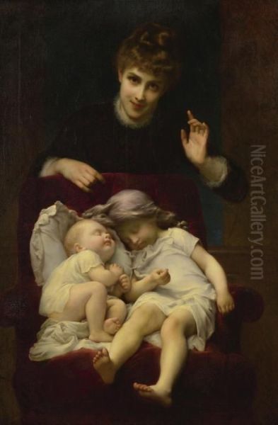 Motherhood Oil Painting by Etienne Adolphe Piot