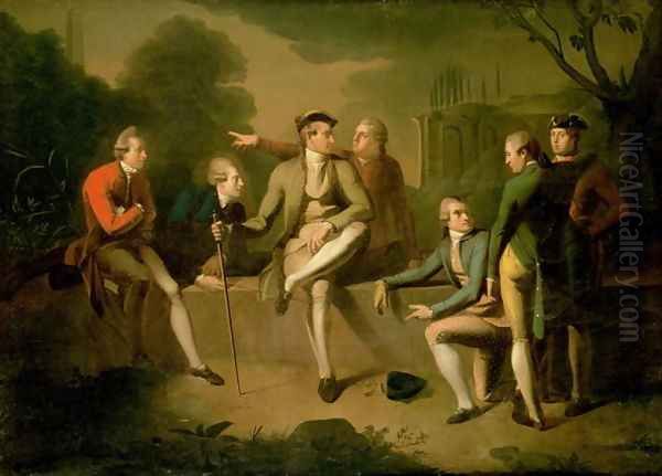 Portrait of Mr. John Corbet, Tollemache, Earl Talbot, James Byres, Sir John Rous, John Staples and William McDouwall Oil Painting by Philip Wickstead