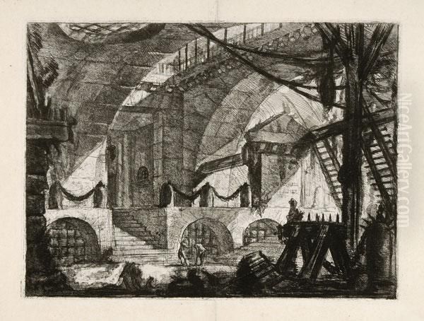 Carceri D'invenzione Oil Painting by Giovanni Battista Piranesi