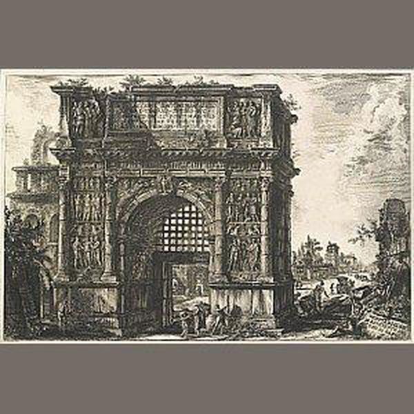 Veduta Dell' Arco Di Benevento Nel Regno Di Napoli..., From Vedute Di Roma Oil Painting by Giovanni Battista Piranesi