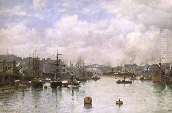 Sunderland Docks Oil Painting by F.A. Winkfield